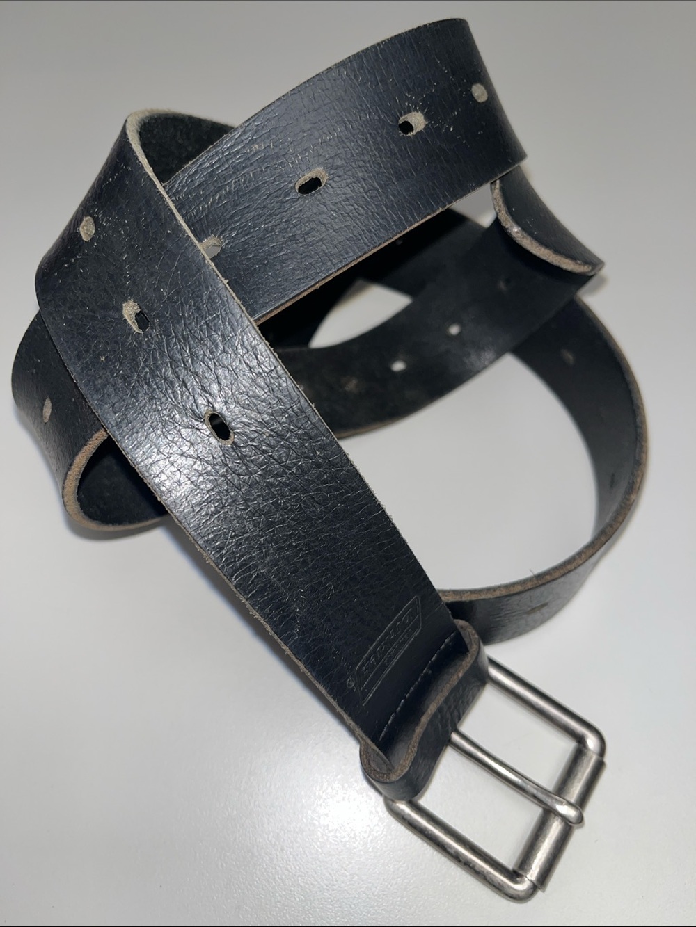 Dickies Black Leather Casual Belt with Metal Buckle